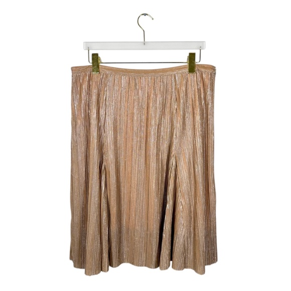 Maeve | Anthropologie | Ambra Skirt | Pink Rose | Metallic | Pleated | A-line - Picture 10 of 10